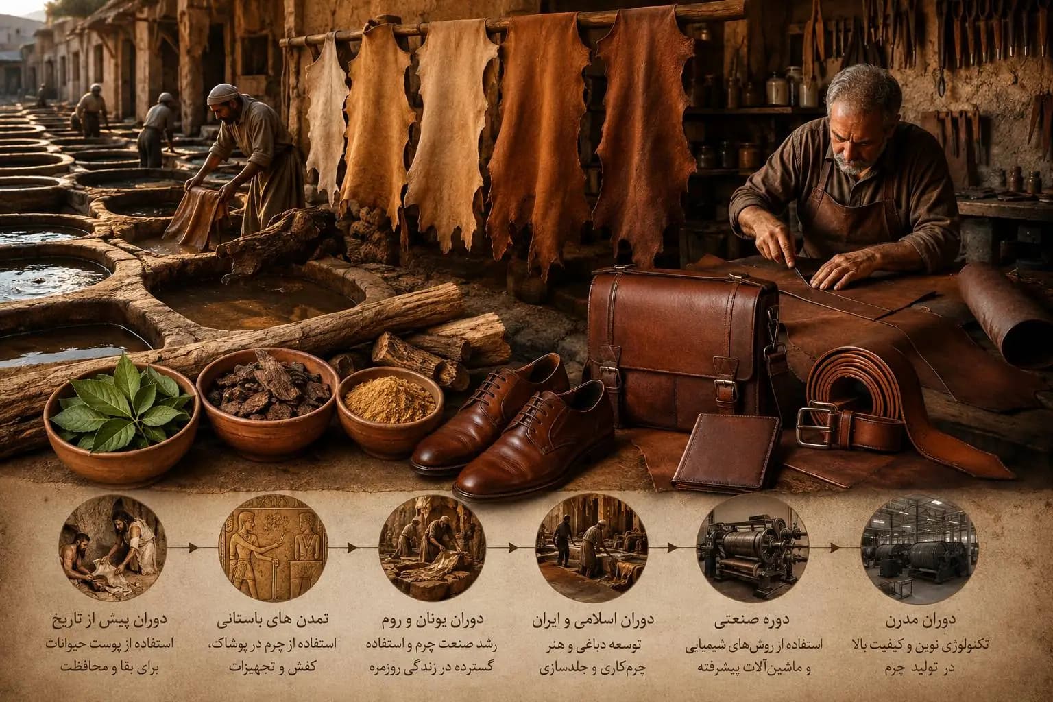 تاریخچه دباغی پوست